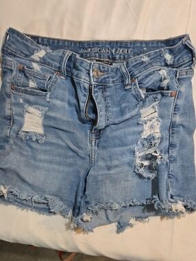 American Eagle Outfitters Light Wash Distressed Denim Shorts